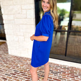 Refined Mini Dress - Blue-510 Mini-JODIFL-July & June Women's Fashion Boutique Located in San Antonio, Texas