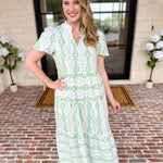 Mary Square - Heirloom Ivy Green Midi Dress-500 Midi-MARY SQUARE-July & June Women's Fashion Boutique Located in San Antonio, Texas