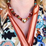 Treasure Jewels - Happy Little Things Heart Beaded Necklace-110 Jewelry & Hair-Treasure Jewels-July & June Women's Fashion Boutique Located in San Antonio, Texas