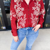 Elara Embroidered Blouse - Rust-200 Fashion Blouses-ENTRO-July & June Women's Fashion Boutique Located in San Antonio, Texas