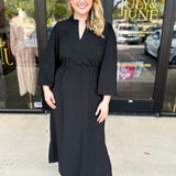 Classic Midi Dress - Black-500 Midi-JODIFL-July & June Women's Fashion Boutique Located in San Antonio, Texas