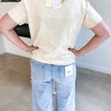 Holiday Party Sweater Top - Cream-200 Fashion Blouses-JODIFL-July & June Women's Fashion Boutique Located in San Antonio, Texas