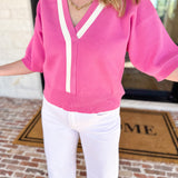 The Go-To Girl Sweater Top - Pink-230 Sweaters/Cardis-ENTRO-July & June Women's Fashion Boutique Located in San Antonio, Texas