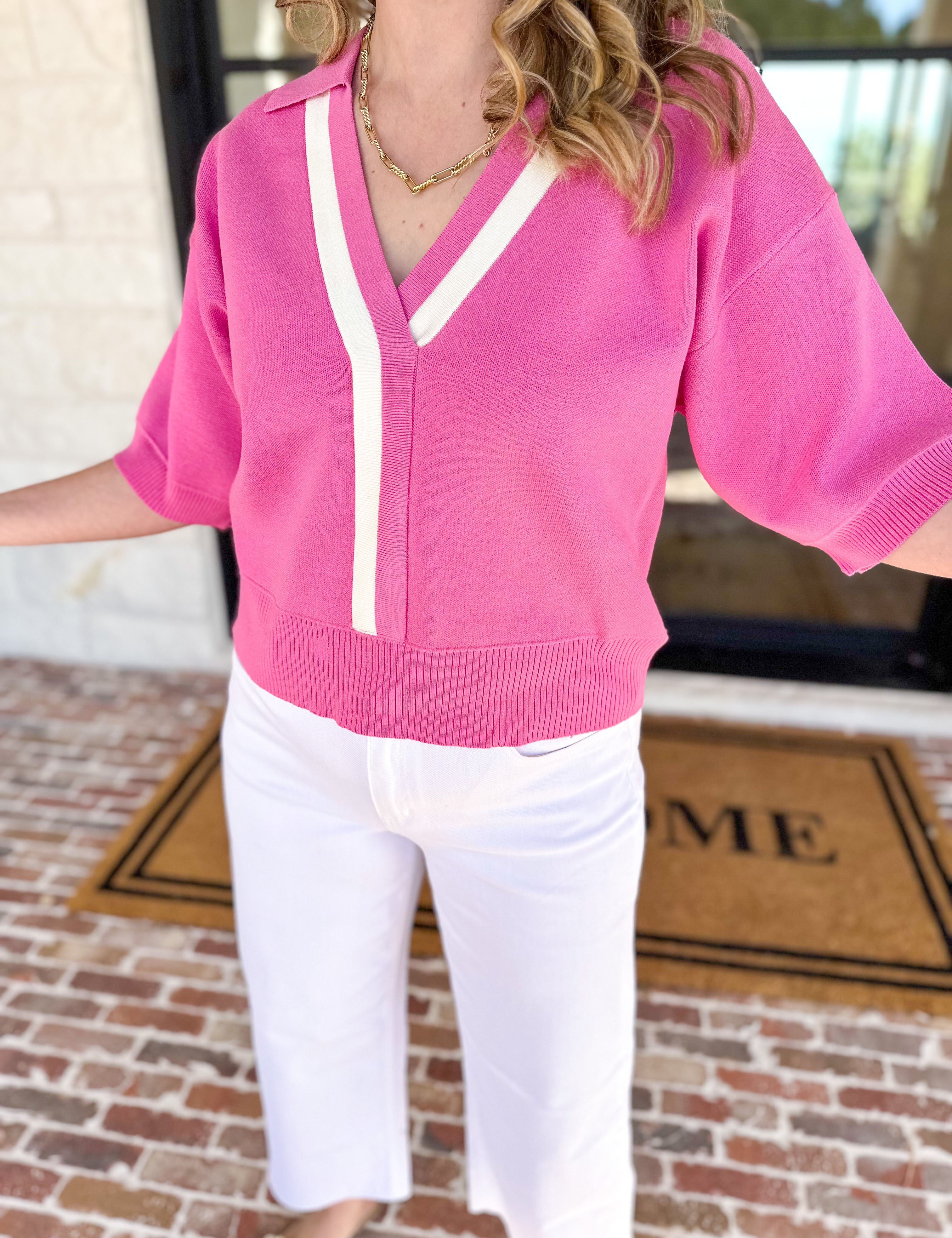 The Go-To Girl Sweater Top - Pink-230 Sweaters/Cardis-ENTRO-July & June Women's Fashion Boutique Located in San Antonio, Texas