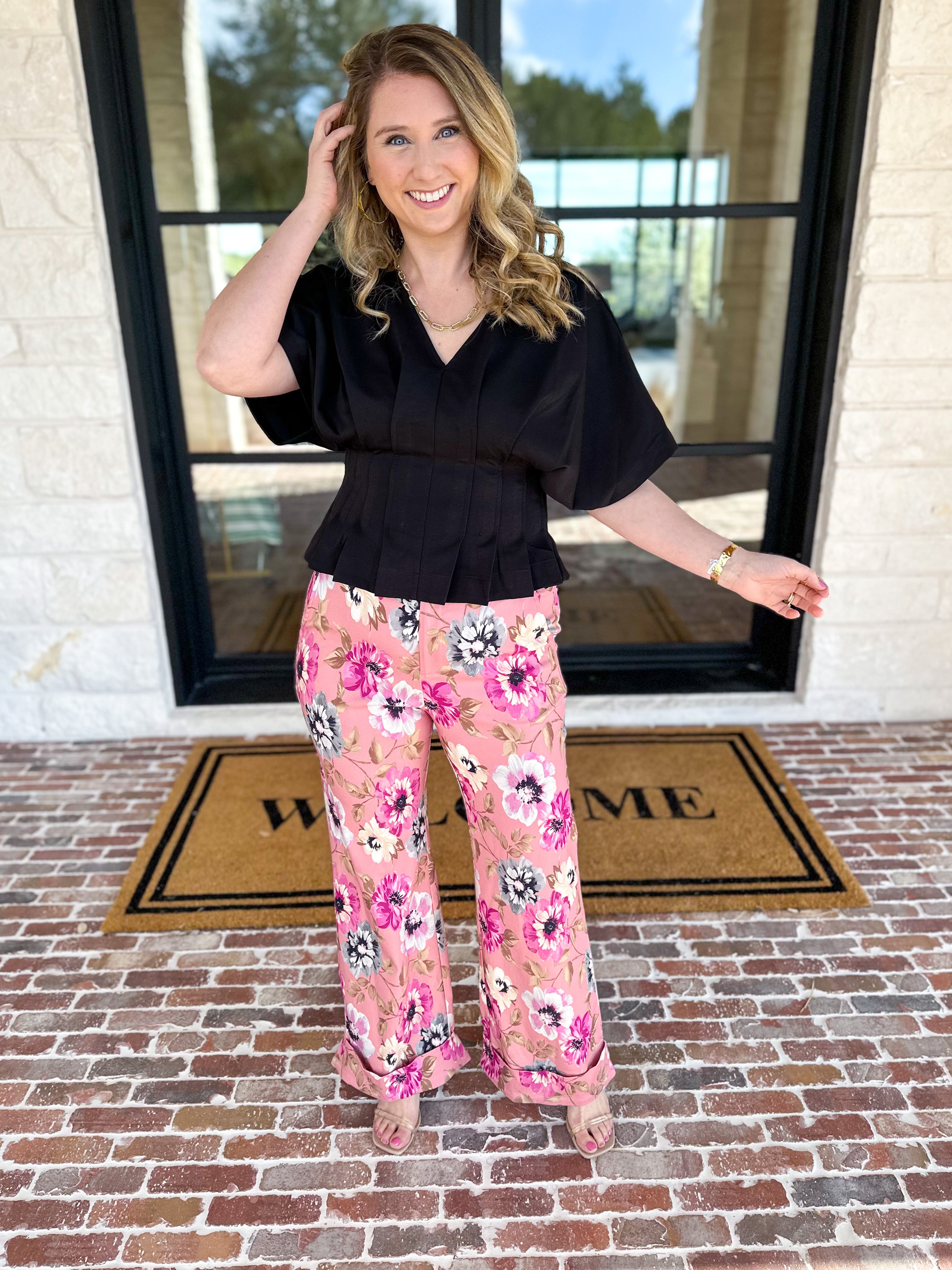 Floral Flare Pant-400 Pants-FATE-July & June Women's Fashion Boutique Located in San Antonio, Texas