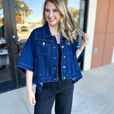 Short Sleeve Denim Jacket-600 Outerwear-TCEC-July & June Women's Fashion Boutique Located in San Antonio, Texas