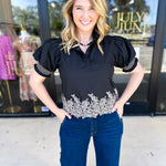 The Olivia Blouse - Black-200 Fashion Blouses-ENTRO-July & June Women's Fashion Boutique Located in San Antonio, Texas