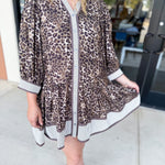 Leopard Button Down Mini Dress-510 Mini-ENTRO-July & June Women's Fashion Boutique Located in San Antonio, Texas