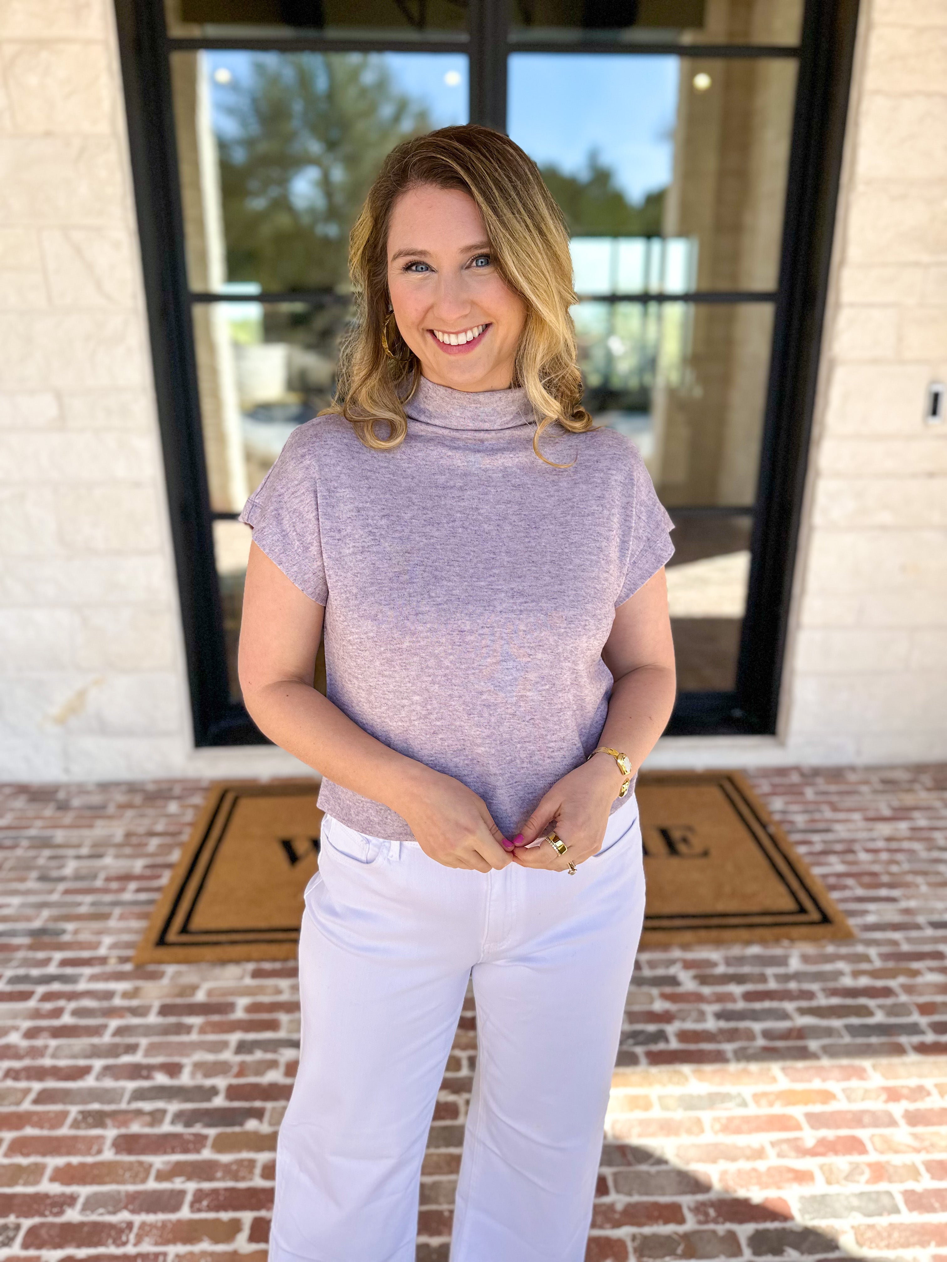 Soft Bloom Everyday Knit Top - Lavender-230 Sweaters/Cardis-ENTRO-July & June Women's Fashion Boutique Located in San Antonio, Texas