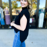 The Abigail Sweater Top - Black-230 Sweaters/Cardis-ENTRO-July & June Women's Fashion Boutique Located in San Antonio, Texas