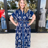 The Kailey Midi Dress - Navy-500 Midi-ENTRO-July & June Women's Fashion Boutique Located in San Antonio, Texas