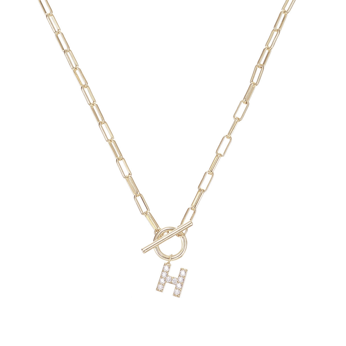 Natalie Wood - Sparkle Mini Toggle Initial Necklace - Multiple Letters-110 Jewelry & Hair-Natalie Wood-July & June Women's Fashion Boutique Located in San Antonio, Texas