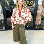 The Polly Peplum Blouse-200 Fashion Blouses-ENTRO-July & June Women's Fashion Boutique Located in San Antonio, Texas