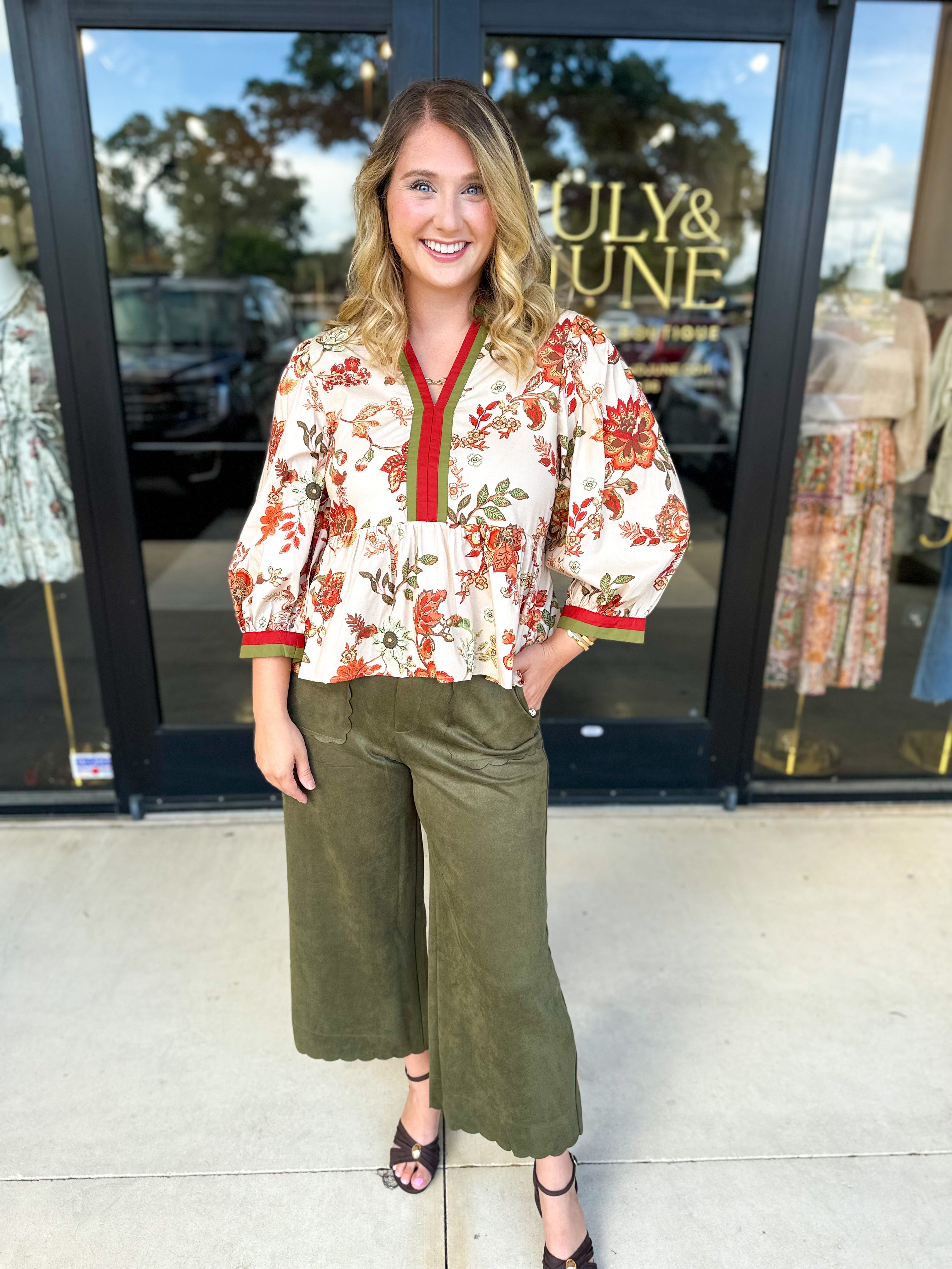 The Polly Peplum Blouse-200 Fashion Blouses-ENTRO-July & June Women's Fashion Boutique Located in San Antonio, Texas