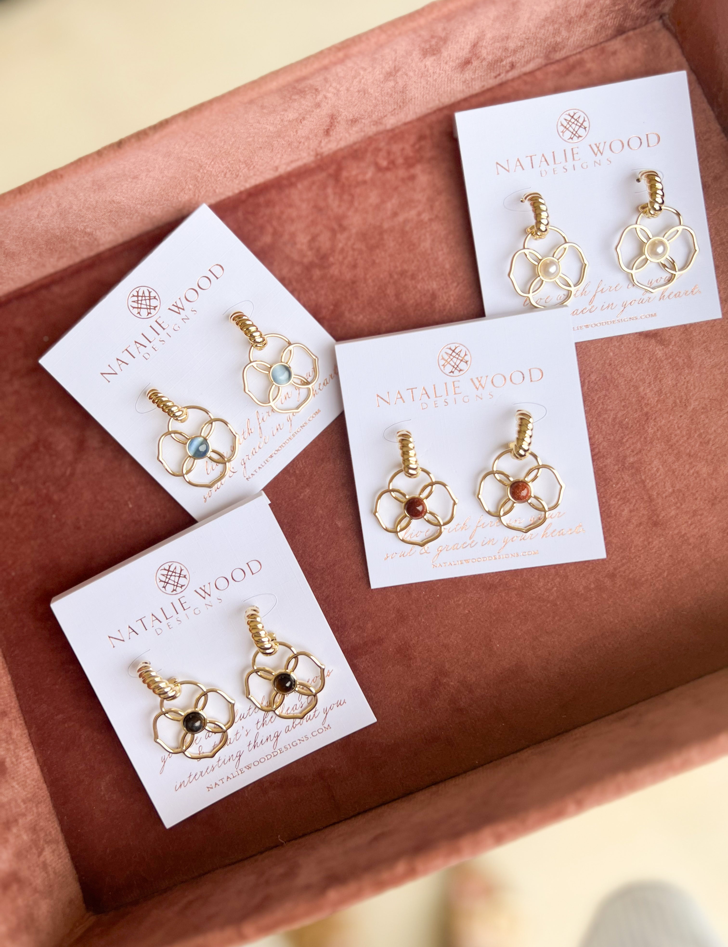 Natalie Wood - Botanic Drop Earrings - Sandstone-110 Jewelry & Hair-Natalie Wood-July & June Women's Fashion Boutique Located in San Antonio, Texas