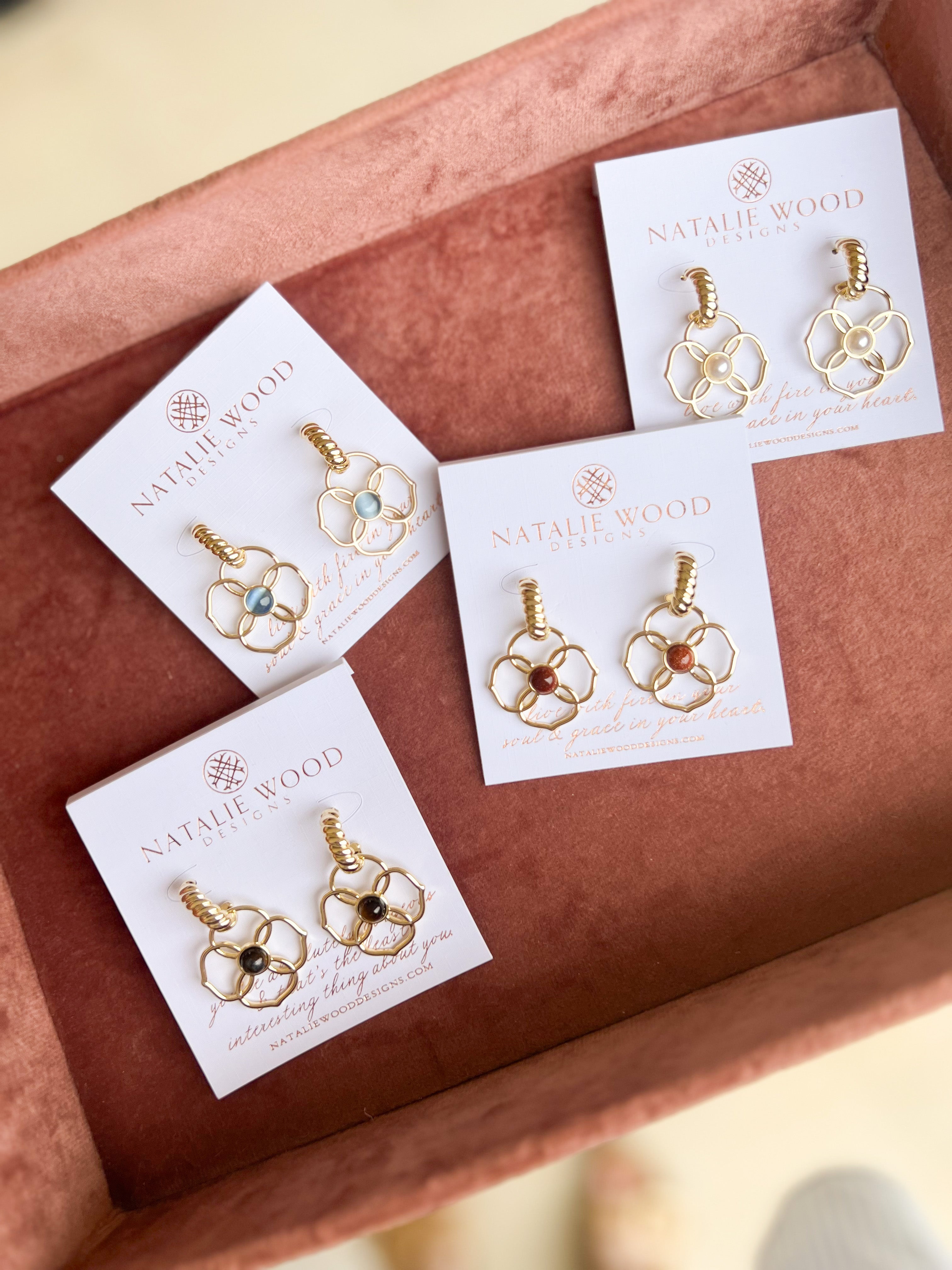 Natalie Wood - Botanic Drop Earrings - Sandstone-110 Jewelry & Hair-Natalie Wood-July & June Women's Fashion Boutique Located in San Antonio, Texas