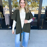 THML - Chic Knit Cardigan Wrap - Green-230 Sweaters/Cardis-THML-July & June Women's Fashion Boutique Located in San Antonio, Texas