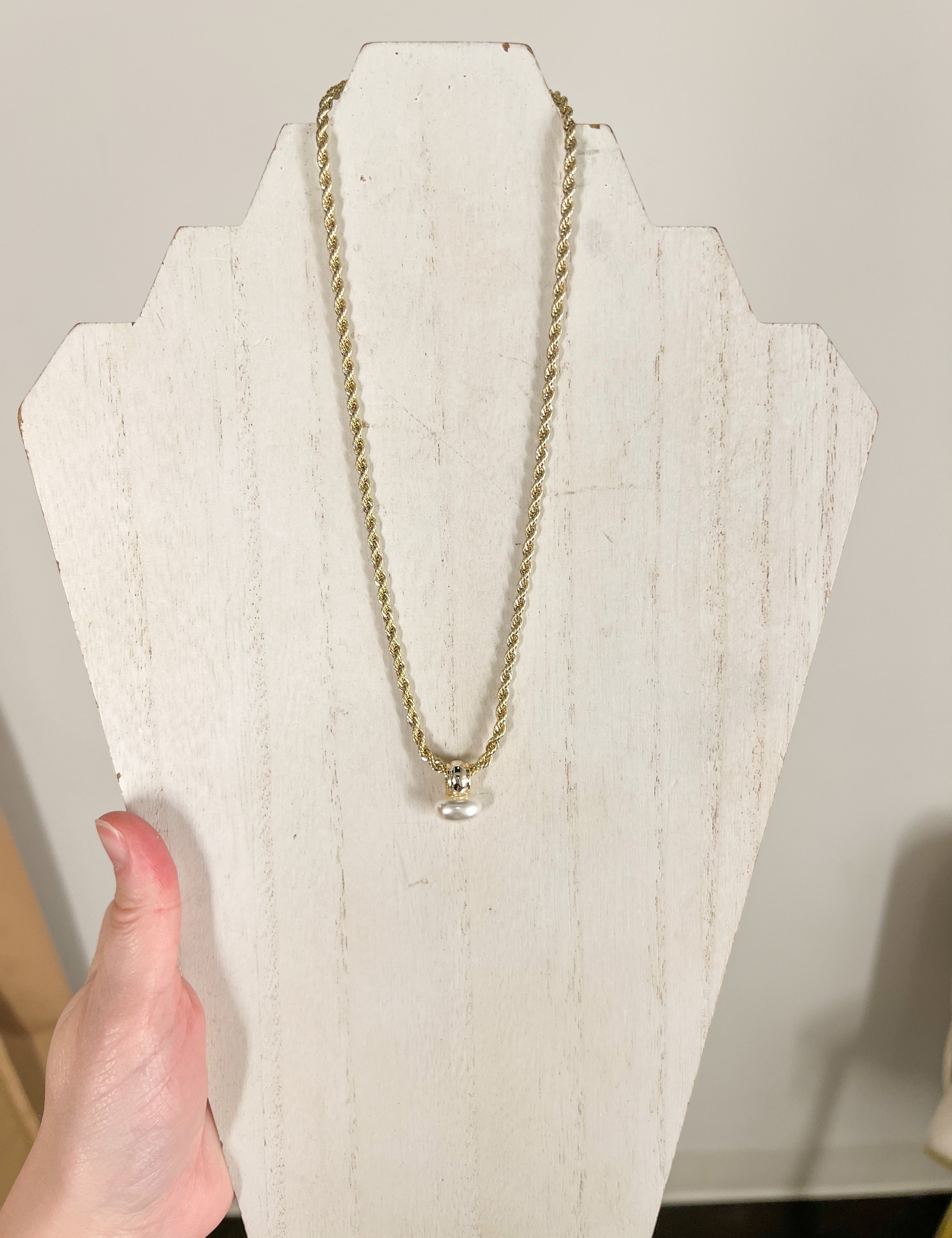 Natalie Wood - Midnight Tide Pendant Necklace - Gold/Pearl-110 Jewelry & Hair-Natalie Wood-July & June Women's Fashion Boutique Located in San Antonio, Texas