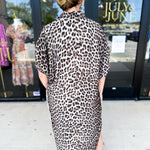 Leopard Caftan Midi Dress - Grey-500 Midi-ENTRO-July & June Women's Fashion Boutique Located in San Antonio, Texas