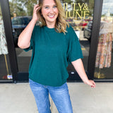 The Ella Knit Sweater Top - Teal-230 Sweaters/Cardis-JODIFL-July & June Women's Fashion Boutique Located in San Antonio, Texas