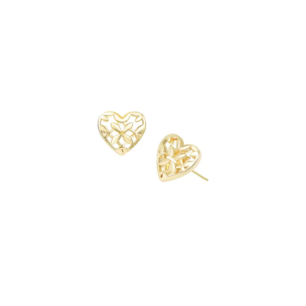 Natalie Wood - Believer Heart Stud Earrings in Gold-110 Jewelry & Hair-Natalie Wood-July & June Women's Fashion Boutique Located in San Antonio, Texas