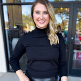 Classic Turtleneck Sweater Top - Black-230 Sweaters/Cardis-SKIES ARE BLUE-July & June Women's Fashion Boutique Located in San Antonio, Texas