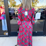 Mary Square - Gracelyn Plaid About You Pink Midi Dress-500 Midi-MARY SQUARE-July & June Women's Fashion Boutique Located in San Antonio, Texas