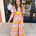 Peach Sunrise Midi Dress-500 Midi-FATE-July & June Women's Fashion Boutique Located in San Antonio, Texas