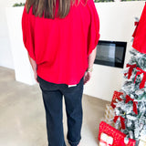 The Stacy Blouse - Red-200 Fashion Blouses-ENTRO-July & June Women's Fashion Boutique Located in San Antonio, Texas
