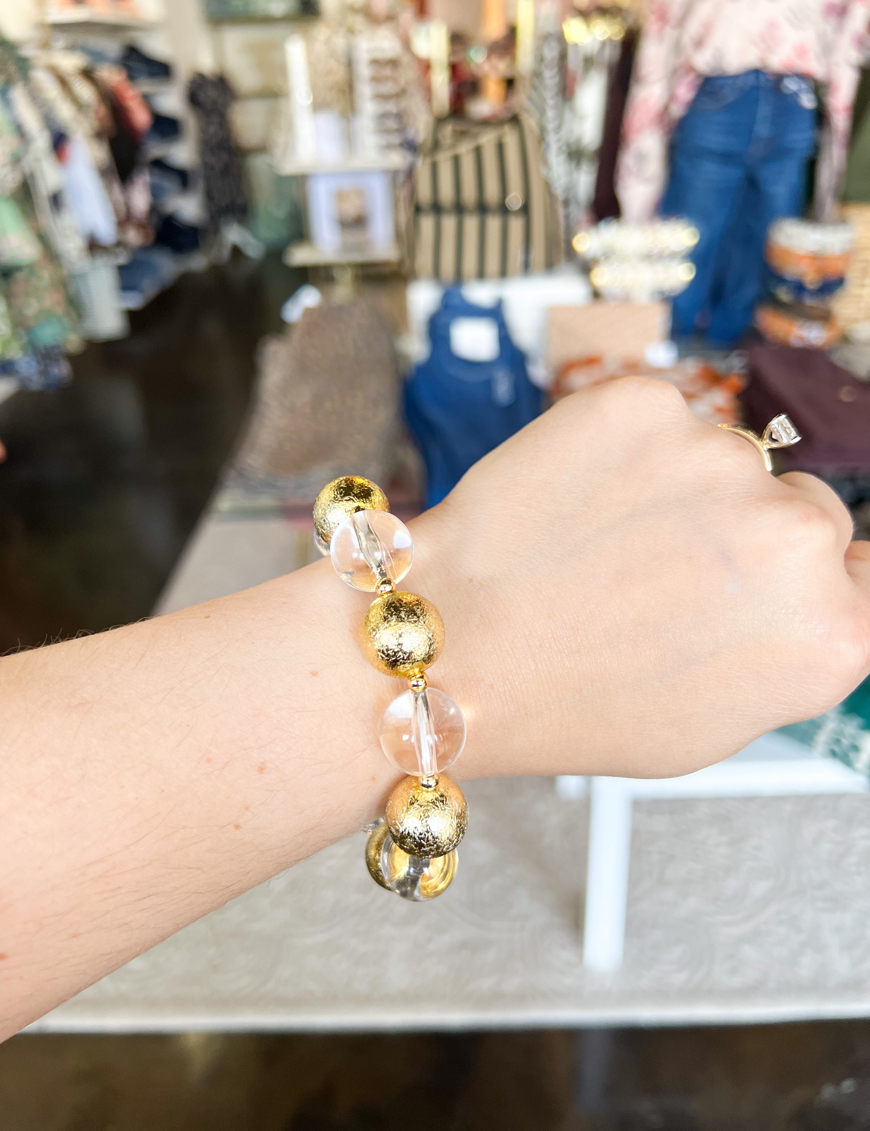 Treasure Jewels - The Party Is Here Gold Bracelet-110 Jewelry & Hair-Treasure Jewels-July & June Women's Fashion Boutique Located in San Antonio, Texas