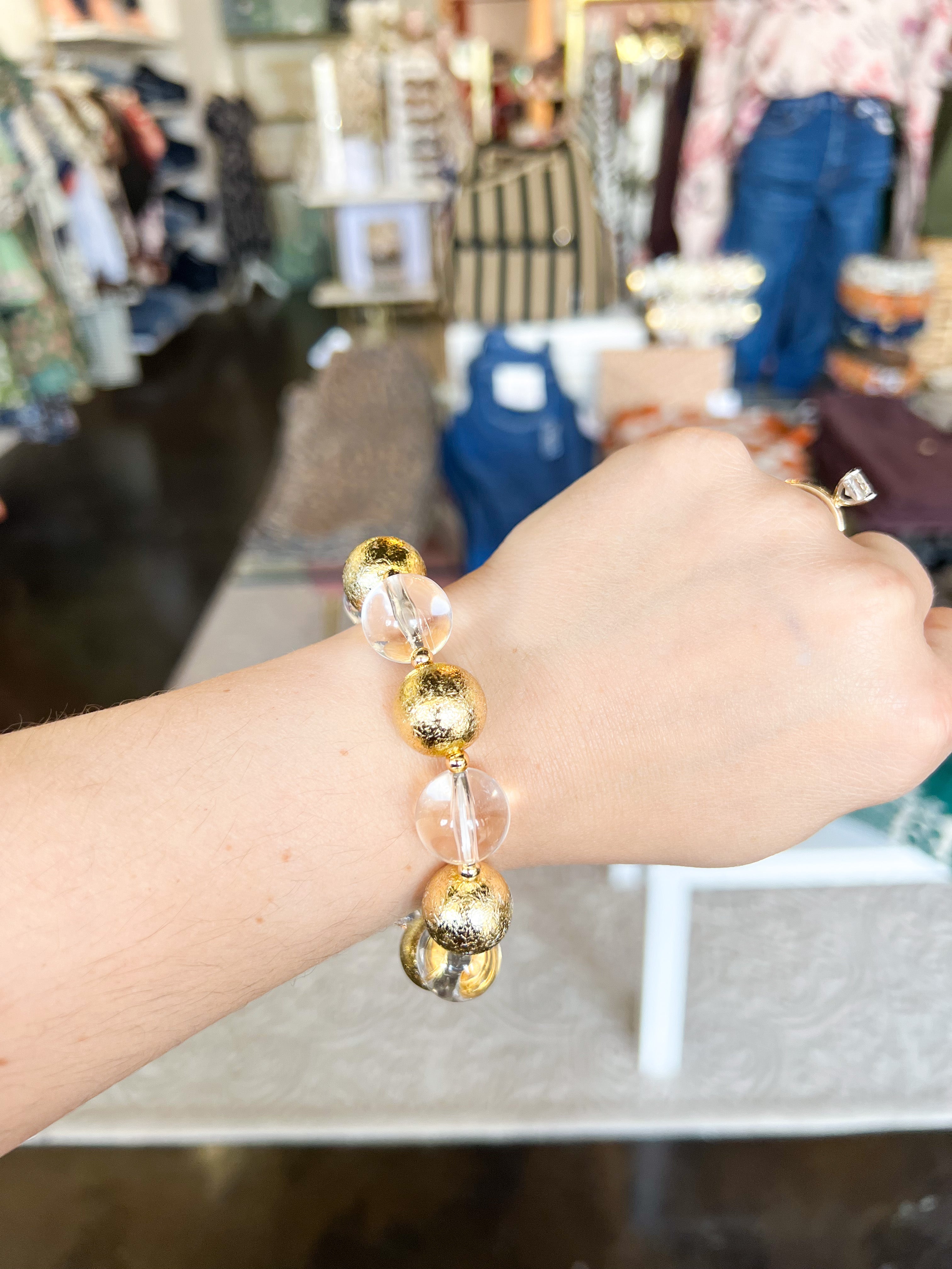 Treasure Jewels - The Party Is Here Gold Bracelet-110 Jewelry & Hair-Treasure Jewels-July & June Women's Fashion Boutique Located in San Antonio, Texas
