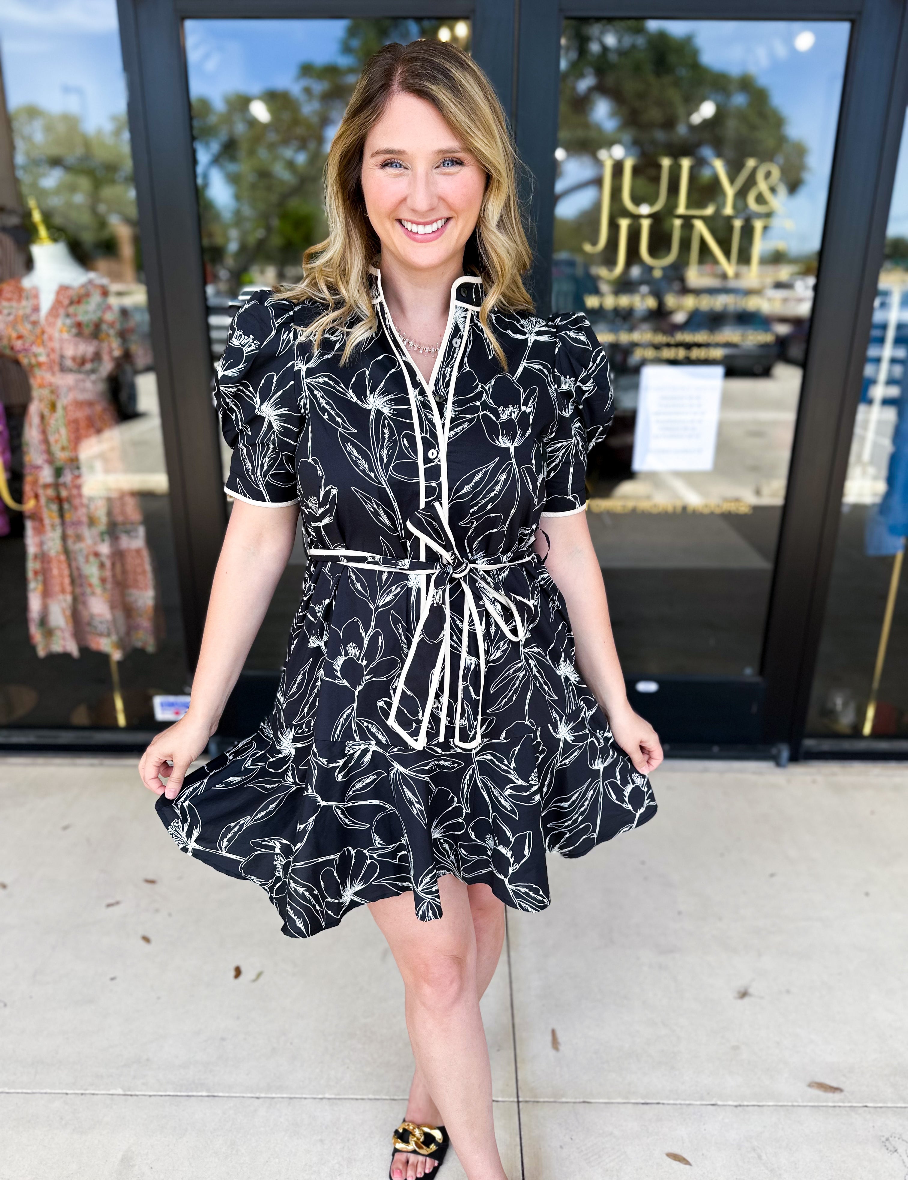 The Faith Floral Mini Dress-510 Mini-ENTRO-July & June Women's Fashion Boutique Located in San Antonio, Texas