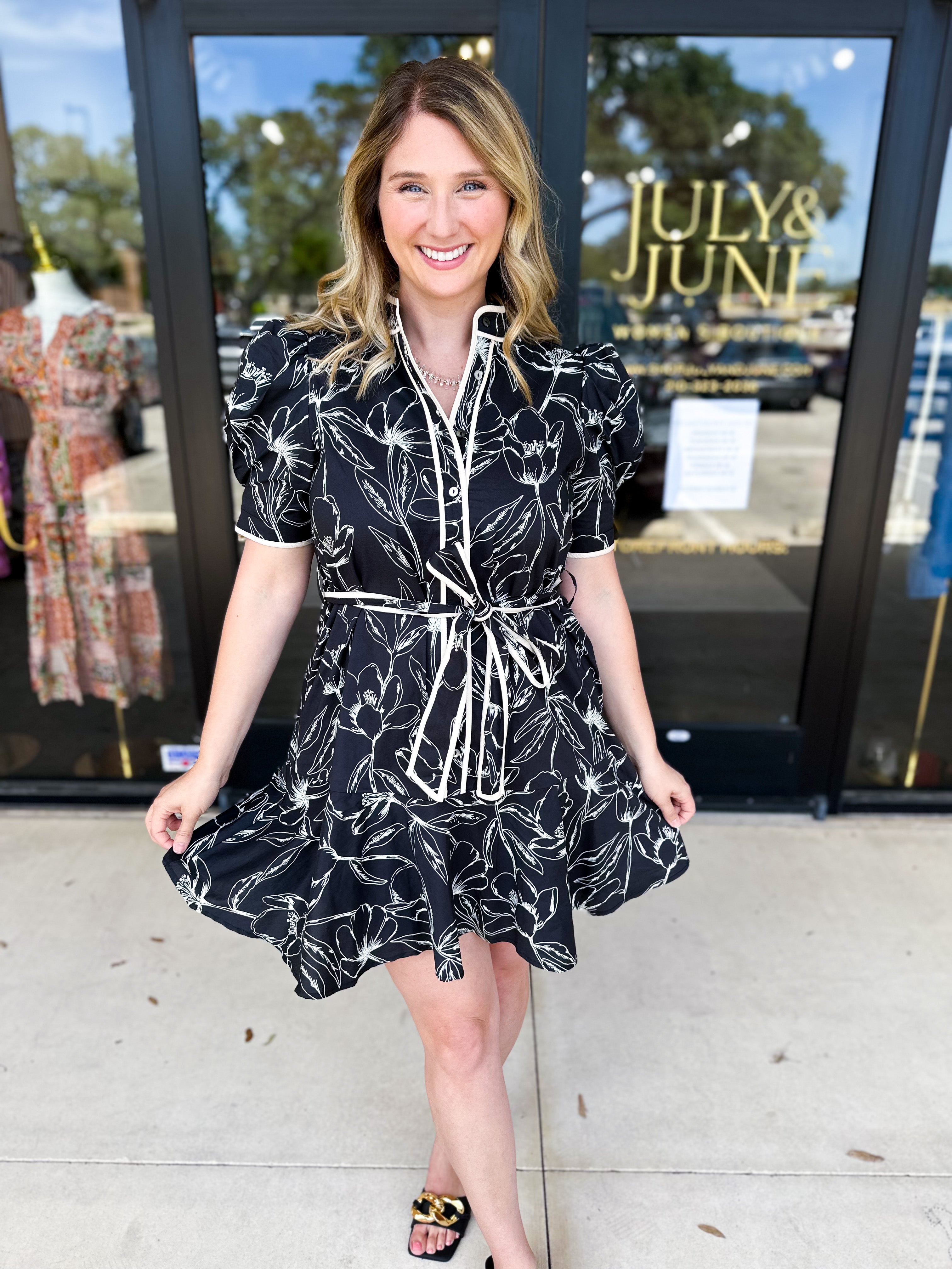 The Faith Floral Mini Dress-510 Mini-ENTRO-July & June Women's Fashion Boutique Located in San Antonio, Texas