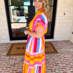 THML - Party Stripe Midi Dress-500 Midi-THML-July & June Women's Fashion Boutique Located in San Antonio, Texas