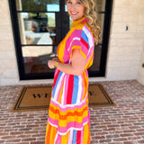 THML - Party Stripe Midi Dress-500 Midi-THML-July & June Women's Fashion Boutique Located in San Antonio, Texas