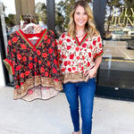 Fall Garden Blouse - Black-200 Fashion Blouses-ENTRO-July & June Women's Fashion Boutique Located in San Antonio, Texas