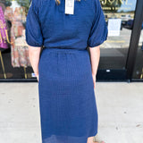 THML - Navy Midi Dress-500 Midi-THML-July & June Women's Fashion Boutique Located in San Antonio, Texas
