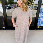 The Casey Midi Dress - Brown-500 Midi-ENTRO-July & June Women's Fashion Boutique Located in San Antonio, Texas