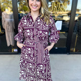 The Wrenlee Wrap Midi Dress - Wine-500 Midi-POLOGRAM-July & June Women's Fashion Boutique Located in San Antonio, Texas