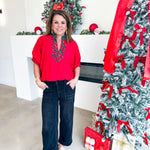 The Stacy Blouse - Red-200 Fashion Blouses-ENTRO-July & June Women's Fashion Boutique Located in San Antonio, Texas