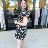 THML - Black Floral Mini Dress-500 Midi-THML-July & June Women's Fashion Boutique Located in San Antonio, Texas