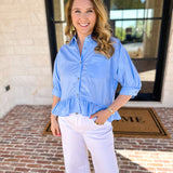 The Move with Grace Top - Blue-200 Fashion Blouses-ENTRO-July & June Women's Fashion Boutique Located in San Antonio, Texas