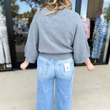 Fall's Favorite Sweater Top - Grey-230 Sweaters/Cardis-FATE-July & June Women's Fashion Boutique Located in San Antonio, Texas