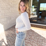 Pointelle Cardigan - Ivory-230 Sweaters/Cardis-ALLIE ROSE-July & June Women's Fashion Boutique Located in San Antonio, Texas