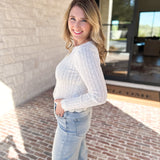 Pointelle Cardigan - Ivory-230 Sweaters/Cardis-ALLIE ROSE-July & June Women's Fashion Boutique Located in San Antonio, Texas