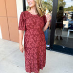 Fall Lace Midi Dress - Rose-500 Midi-POLOGRAM-July & June Women's Fashion Boutique Located in San Antonio, Texas