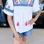 THML - The Santorini Blouse-200 Fashion Blouses-THML-July & June Women's Fashion Boutique Located in San Antonio, Texas
