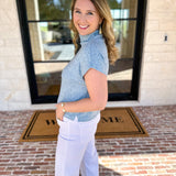 Soft Bloom Everyday Knit Top - Light Blue-230 Sweaters/Cardis-ENTRO-July & June Women's Fashion Boutique Located in San Antonio, Texas
