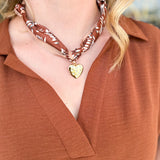 Treasure Jewels - Tangled in Love Scarf Necklace - Rust-110 Jewelry & Hair-Treasure Jewels-July & June Women's Fashion Boutique Located in San Antonio, Texas