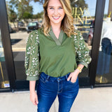 The Lucy Blouse - Green-200 Fashion Blouses-ENTRO-July & June Women's Fashion Boutique Located in San Antonio, Texas